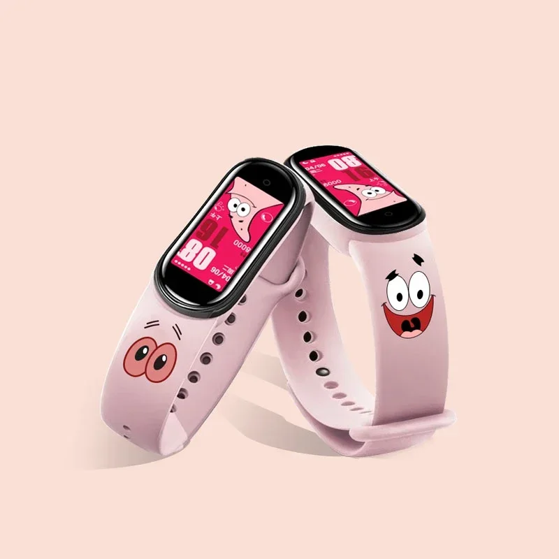 SpongeBob Strap for Xiaomi Mi Band 7 6 5 4 3 Wristband Bracelet Replacement MiBand 6 5 Wrist Color TPU Strap for Xiaomi Band 6