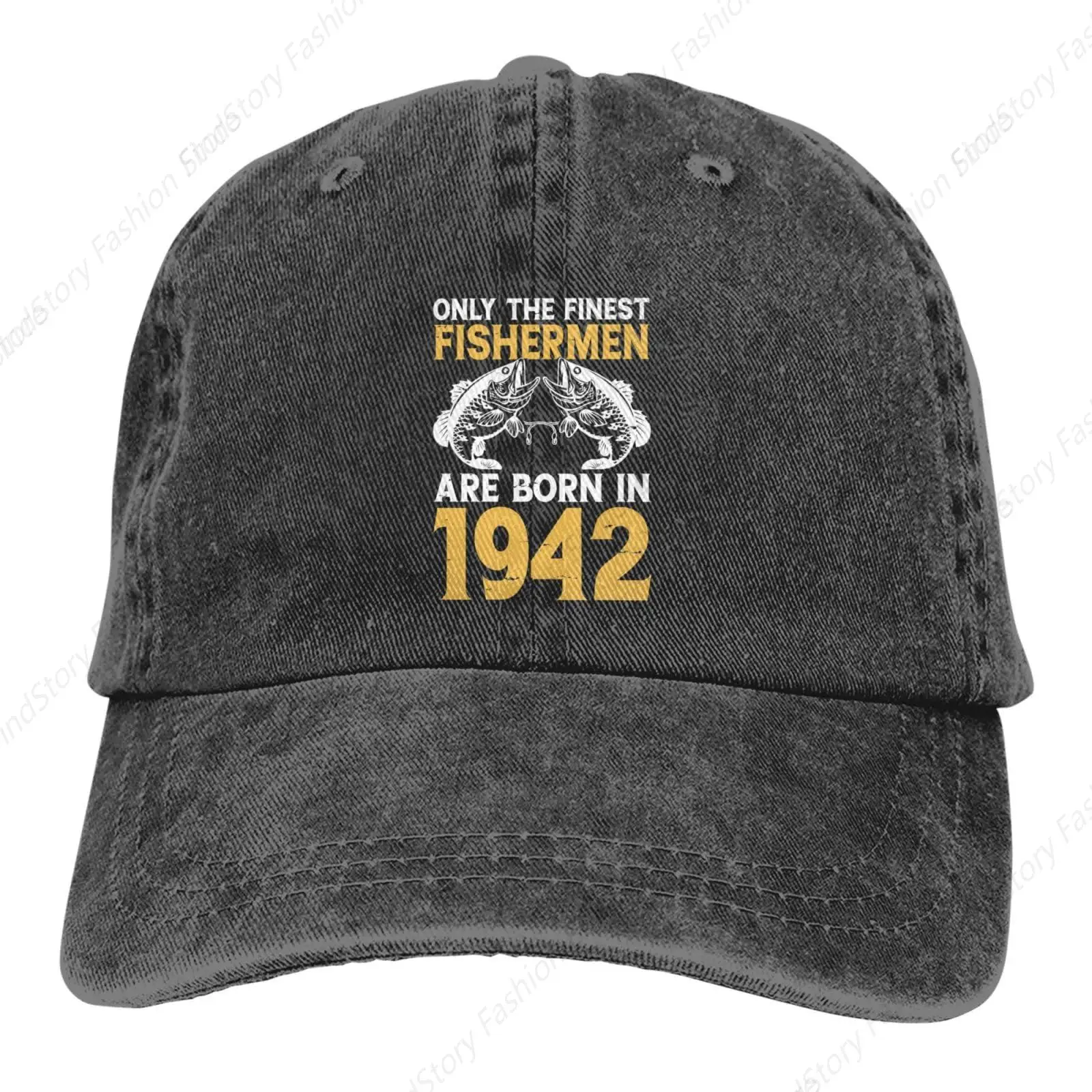 Only The Finest Fishmen are Born in 1942 Baseball Cap Trucker Denim Golf Dad Hat Cotton Adjustable Fishing Daily Outdoor