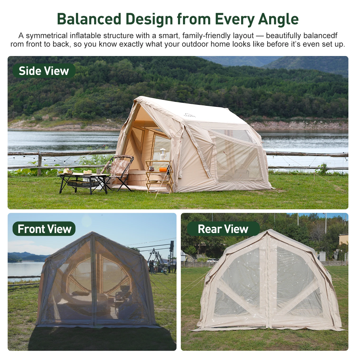 

Yustona Air Tent-Beige Top 10 New Family Outdoor Waterproof 4 Season Modern Outdoor Inflatable Tent