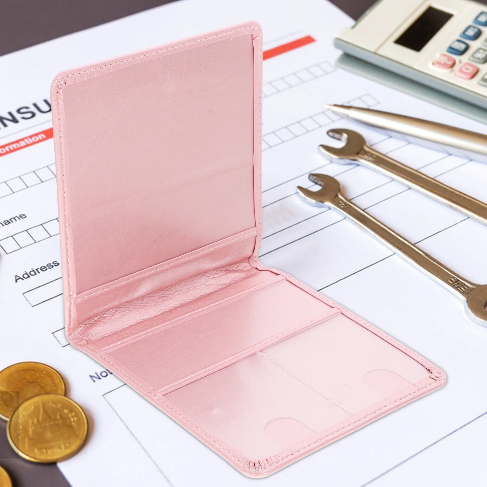 

Car Registration and Insurance Holder Lightweight PU Small Size Durable Multifunctional Wallet Car Paperwork Organizer Travel