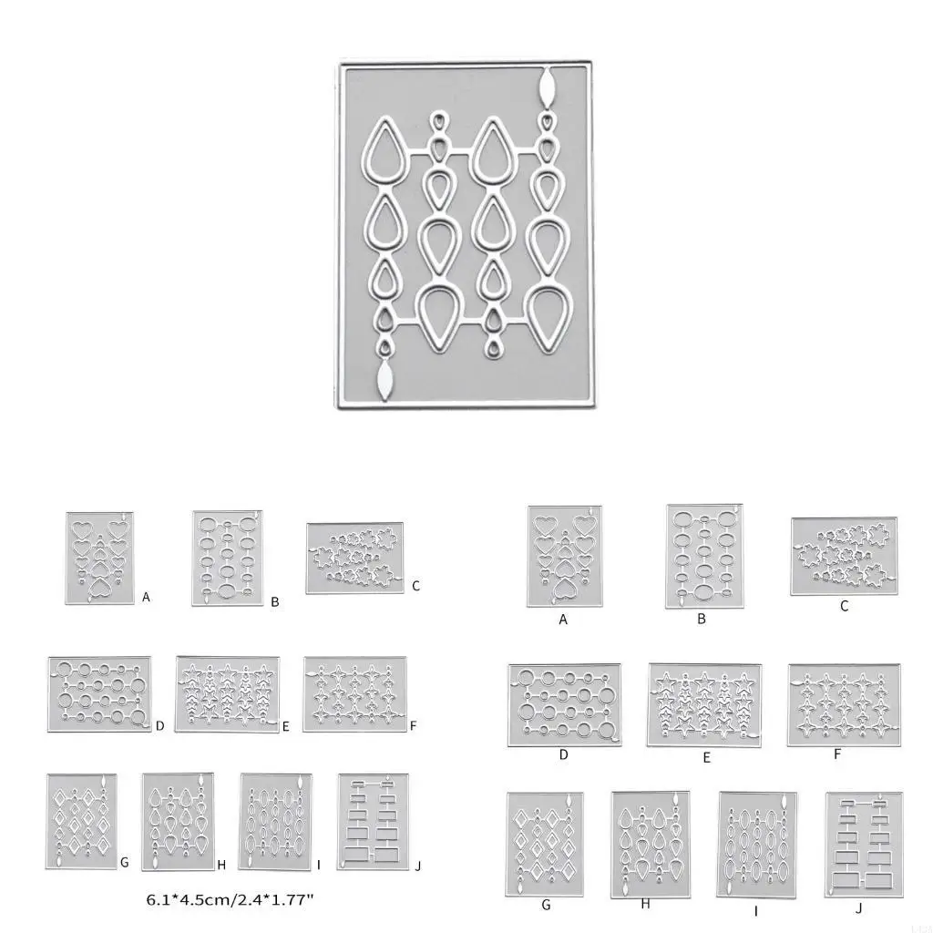 L43A Star-Rectangle MetalCutting Dies Water Droplet Die Cuts Embossing Stencils Template Molds DIY Scrapbooking Decorations