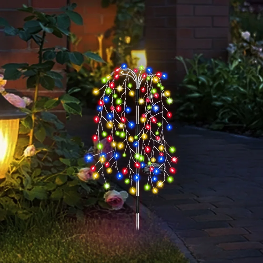 Solar Fireworks Light Outdoor Waterproof Light 2-piece Set Garden Courtyard Road Lawn Decoration Copper Wire