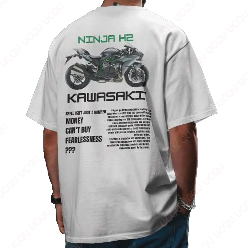 

2025 Fashion Unisex Kawasaki Ninja H2 T-Shirt Newest Outdoor Jersey Summer Classic Tee Adults Loose Exercise Motorcycle Jersey
