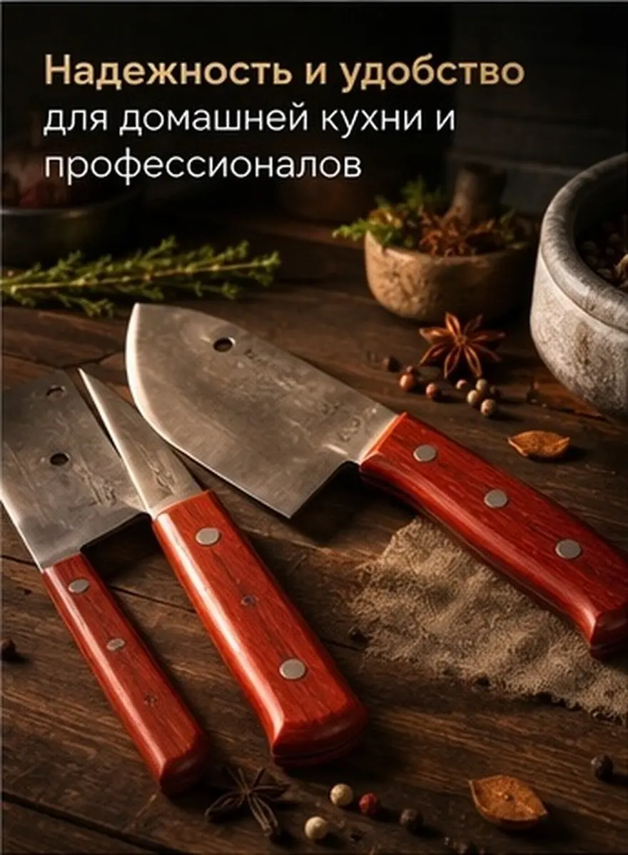 1Set Sturdy Wooden Knife Handle Replacement for Home Restaurant Use DIY Installation Comfort Grip Kitchen Knife Repair Kit Chef