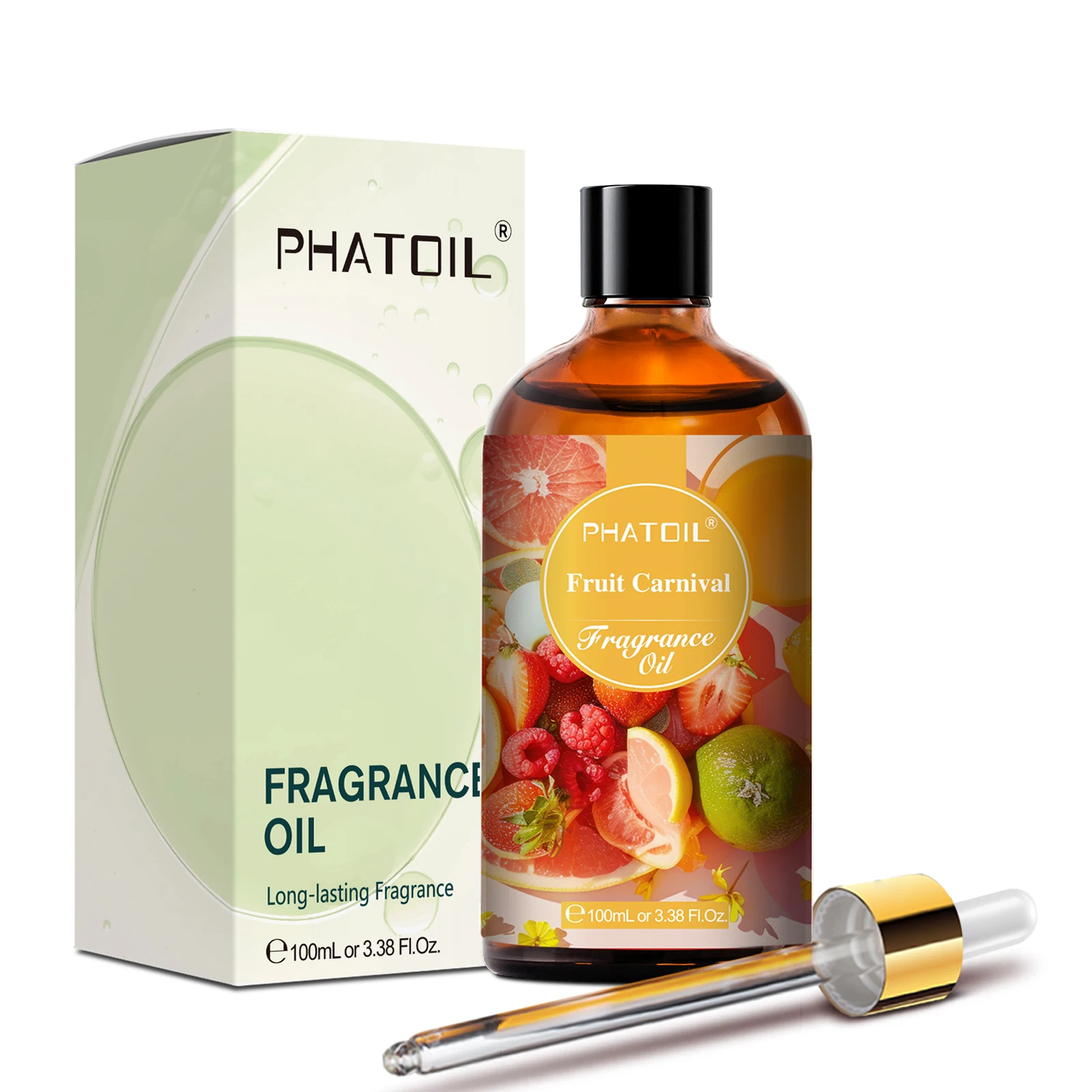 Phatoil 100ml óleo de fragrância com conta-gotas almíscar branco flor de laranja goma de bolha bebê em pó óleo essencial de café para aromaterapia
