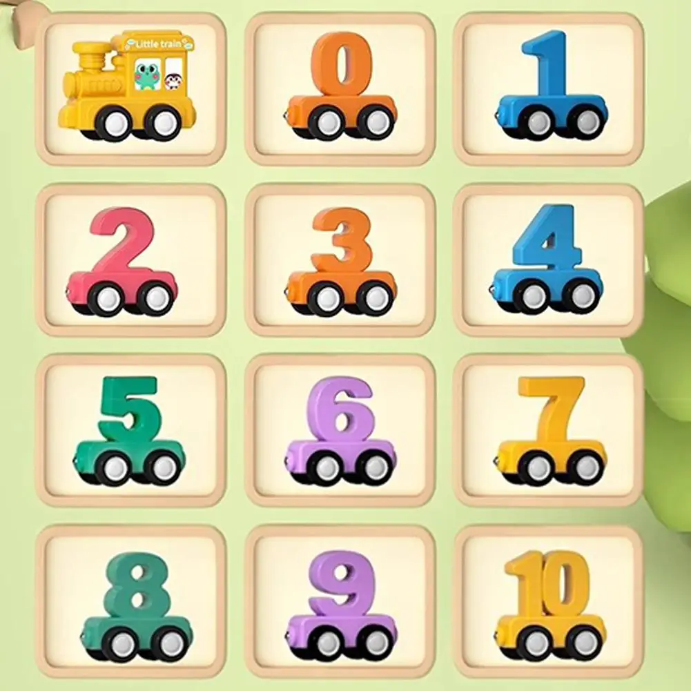 12 pz/set dinosauro magnetico numero di treno giocattolo in legno auto di apprendimento con numeri treno a colori giocattoli per bambini bambino