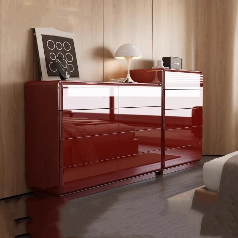 armário, armário de cabeceira, armário de entrada da sala de estar, armário de oito baldes, cômoda de tinta vermelha premium