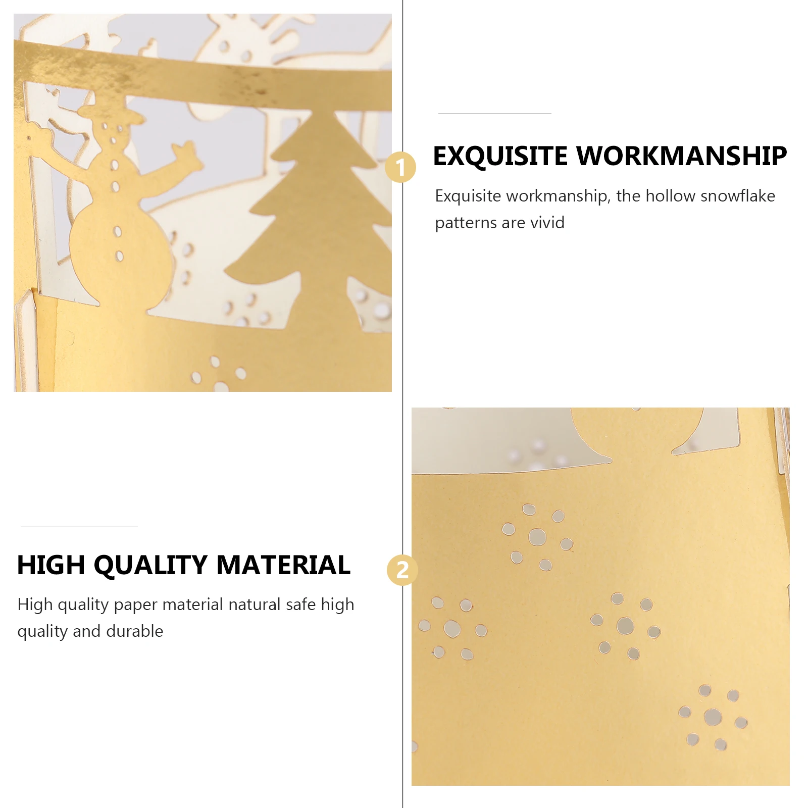 50Pcs Creative Christmas Shade Paper Snowflake Patterns Romantic Home Party Decoration Accessories