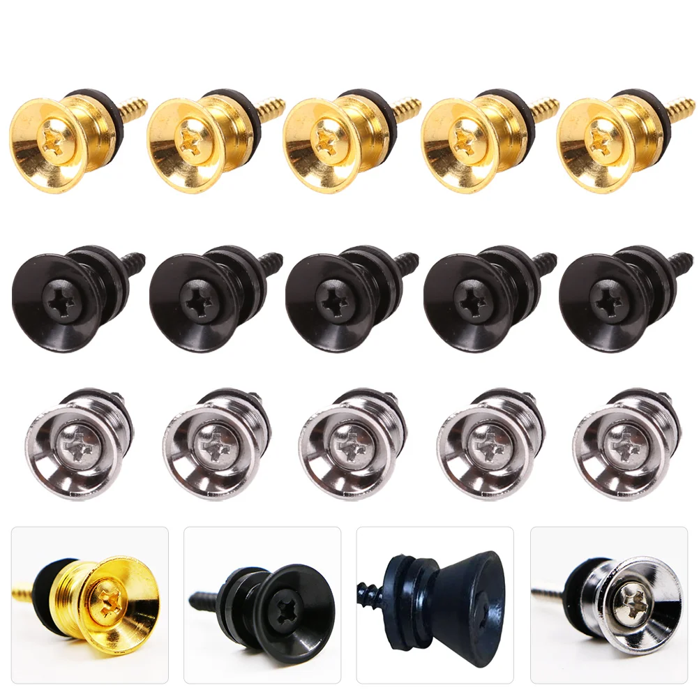

15pcs Strap Button Padded Buckle Electric Guitar Accessories Strap Lock Pegs Durable Practical Long Lasting Easy Install