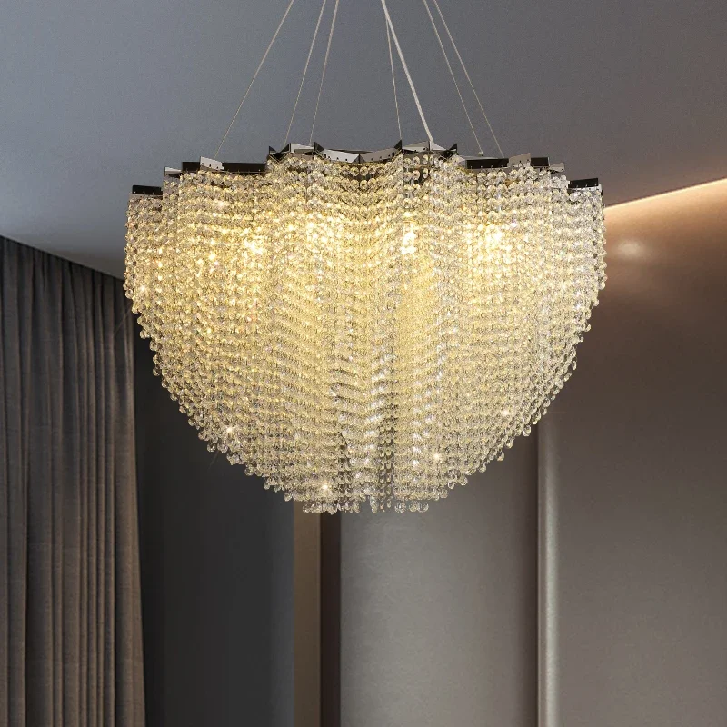 

Modern Luxury Crystal Chandelier For Living Room Pendant Light Indoor Lighting Villa Bedroom E14 Lamp Home Decor Lustre Fixtures