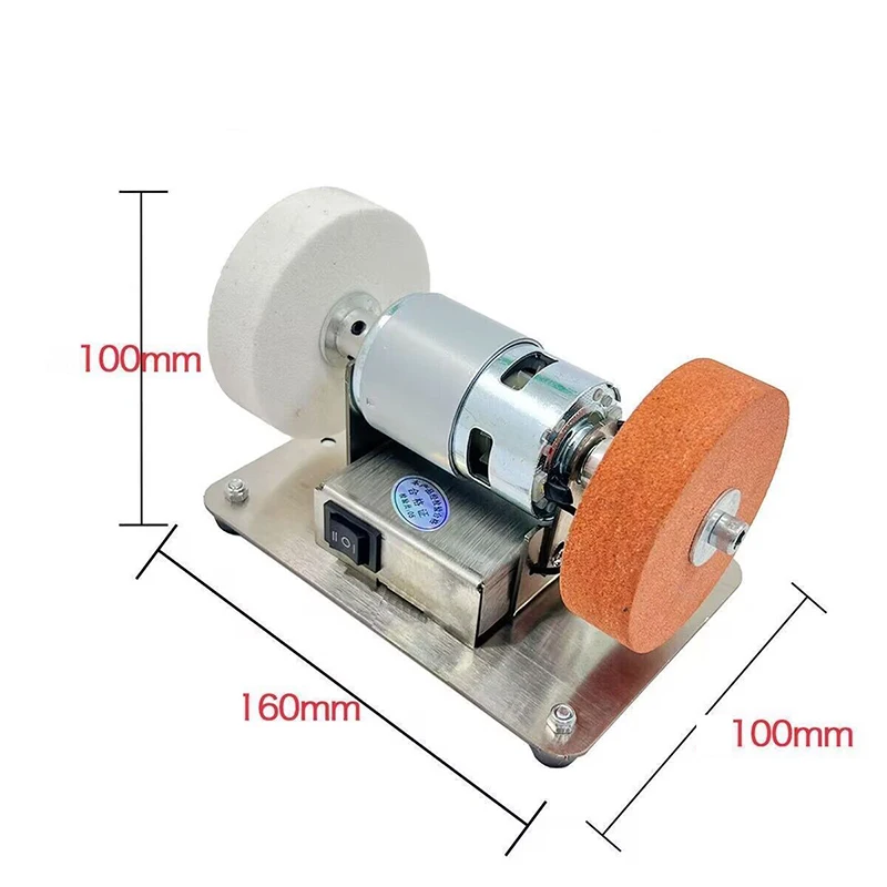 Small Double Grinder Machine Artifact Table Grinder Motor Micro Polishing Electric Grinding Wheel Grindig Stone