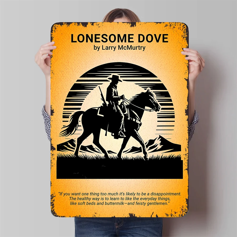 Lonesome Dove от Larry McMurtry Вестерн Ковбой Верхняя езда Винтаж Металлический Настенный Художественный Декор