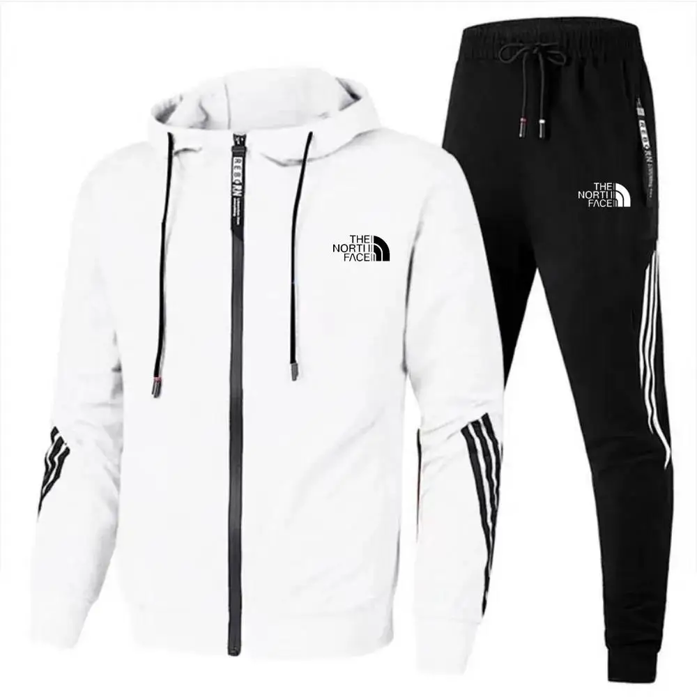 

2025Men's Suit Two-Piece Tracksuit Casual Sports Jacket+Trousers Harajuku Spring And Autumn Hoodie Sportswear