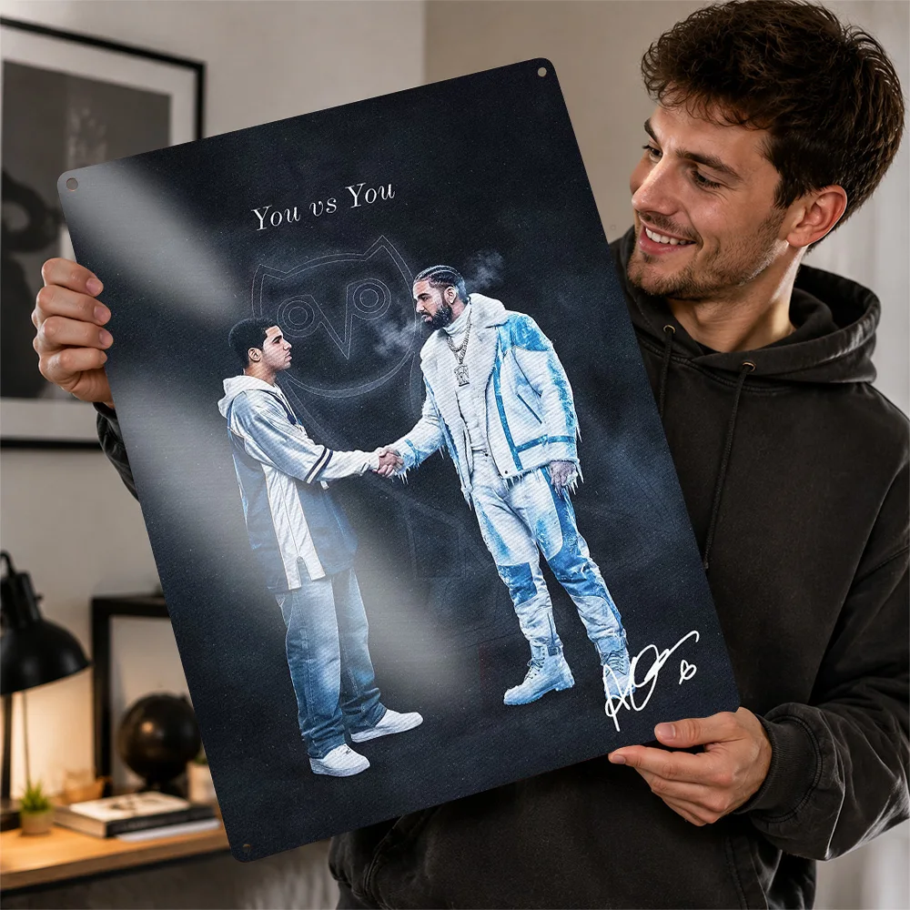 Drake Dual Self Portrait Aluminum Poster Personalized Metal Sign Album Era Tribute Wall Art Made For Home Offices And Rap Fans