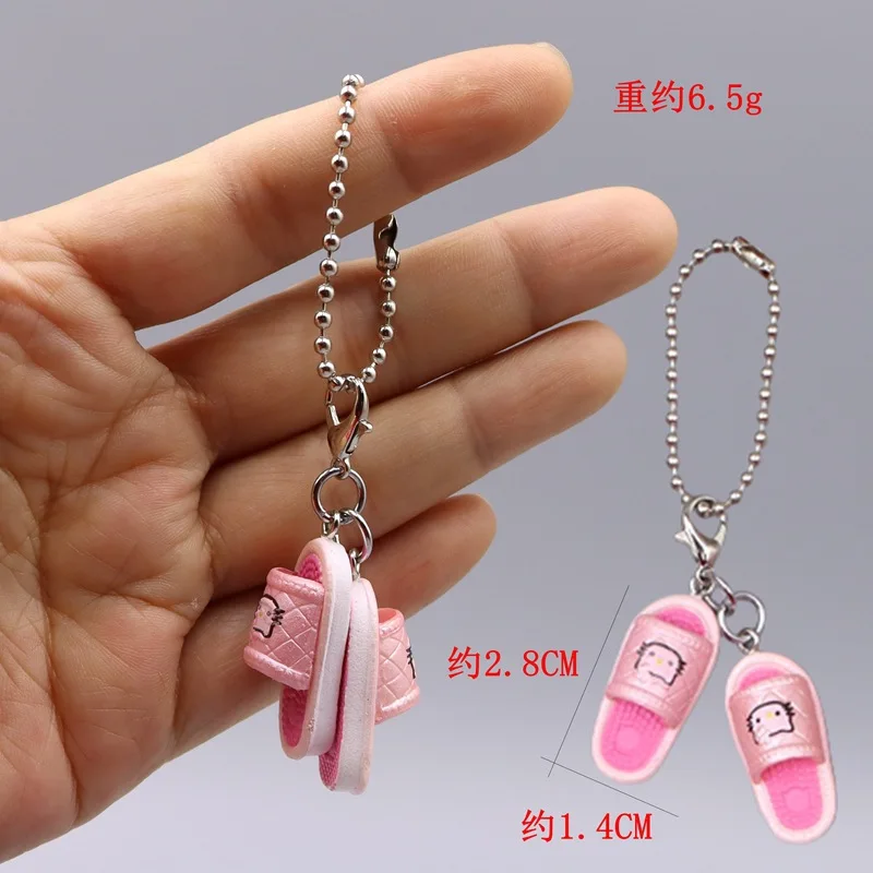 Nuevo Sanrio Usahana Mini colgante de cadena de resina para teléfono móvil Hello Kitty caja de maquillaje llavero niños mochila cremallera decoración juguete