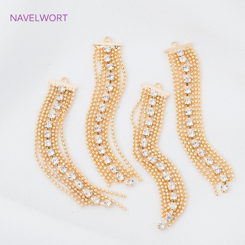 

Модная инкрустированная цирконием Длинная кисточка для изготовления сережек, фурнитура «сделай сам» для изготовления ювелирных изделий