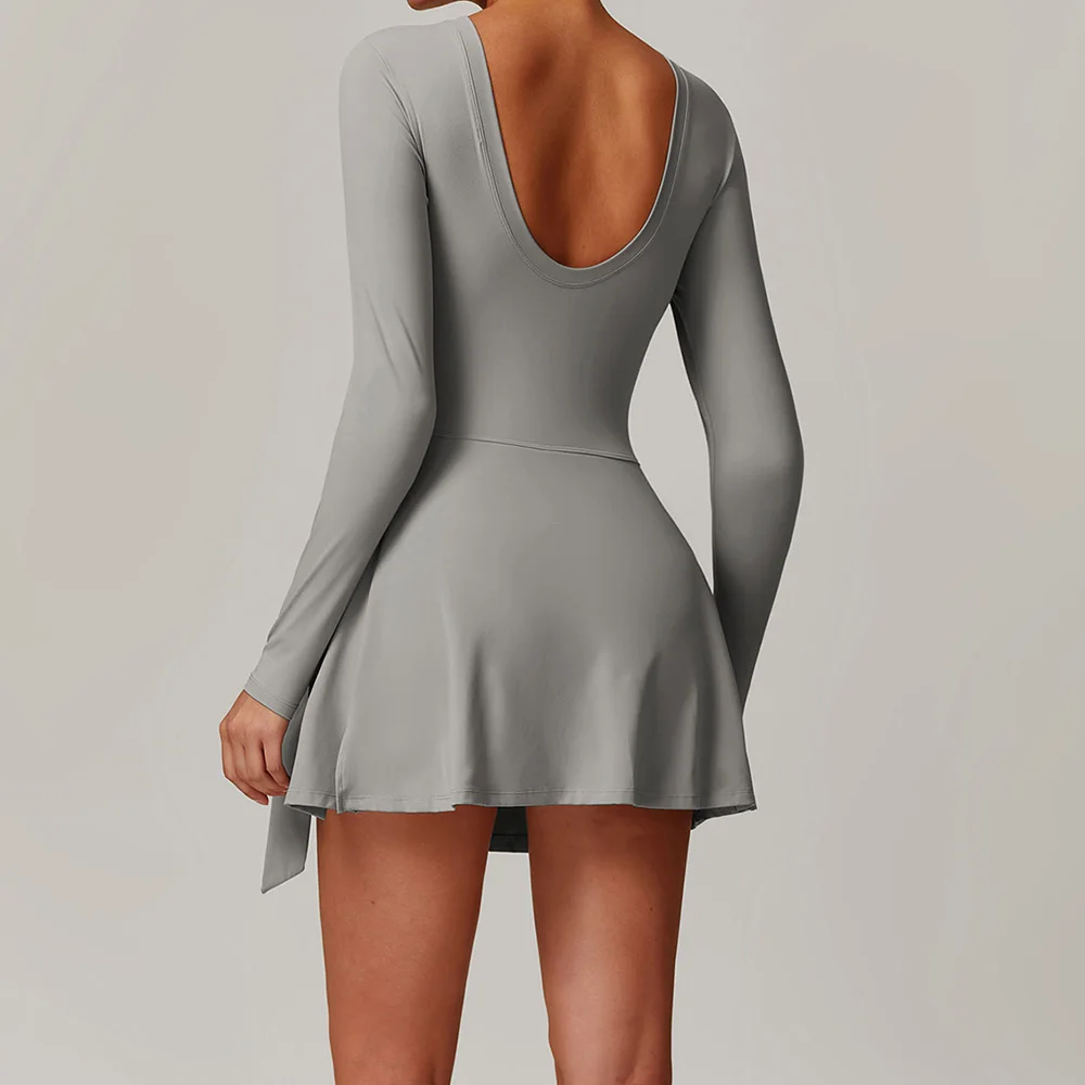 Женский спортивный комбинезон, костюм для фитнеса, короткие комплекты, спортивный комбинезон с V-образным вырезом, спортивный костюм, одежда для йоги, теннисная юбка, спортивная одежда для тренировок