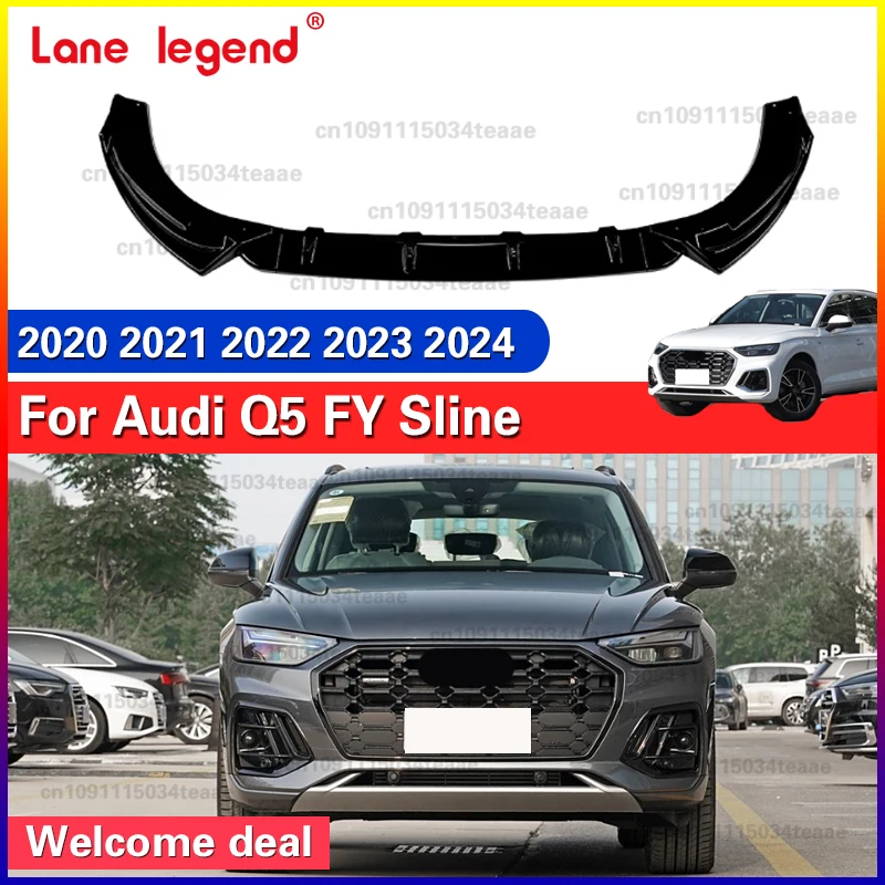 

For Audi Q5 FY Sline 2020-2024 Car Front Bumper Lip Splitter Diffuser Body Kit Cars Exterior Modification Accessories