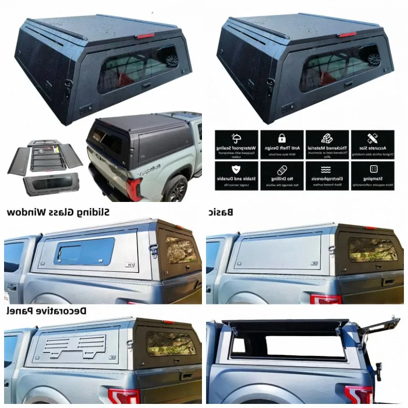 Pickup Smart Cap Aluminum Topper Truck Hardtop Canopy Camper Shell for 2019 2022 2023 Tundra 5.5ft 6.5ft Bed