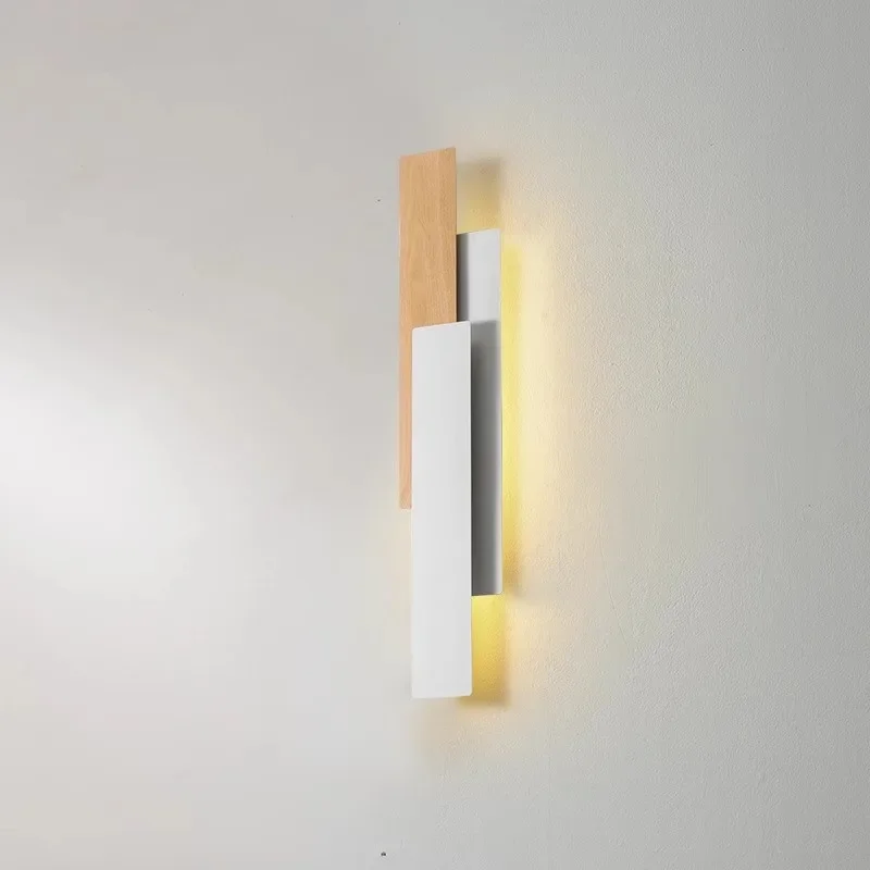 

Modern Wall Lamp Nordic minimalist Design Advanced Atmosphere Chinese Wood Grain Background Wall Study Bedroom Bedside Wall Lamp