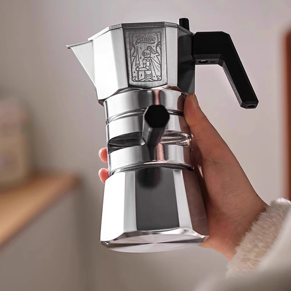 Constant Temperature Double Valve Moka Pot 120ML Household Small Coffee Machine Espresso Extract Coffee Pot with Cloth Powder