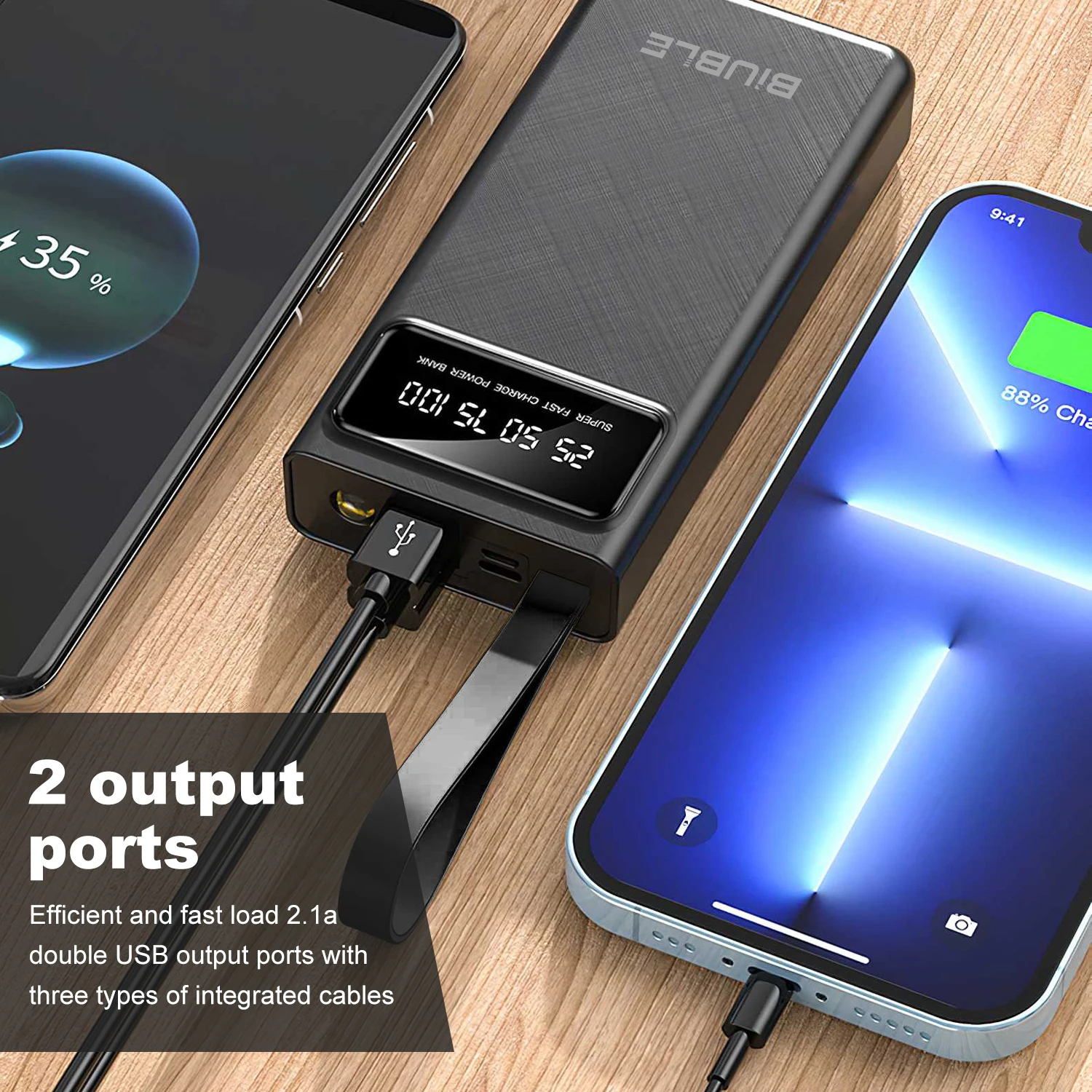 

High Capacity Power Bank 30000mAh Charging Powerbank Portable Battery Charger For iPhone Samsung Huawei