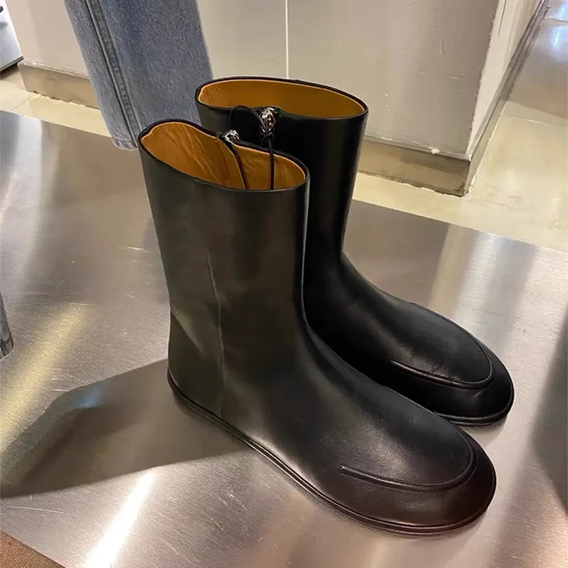 2026 New British Style Genuine Leather Women Ankle Boots Luxury HighQuality Side Zipper Round Toe Short Autumn Winter Boots