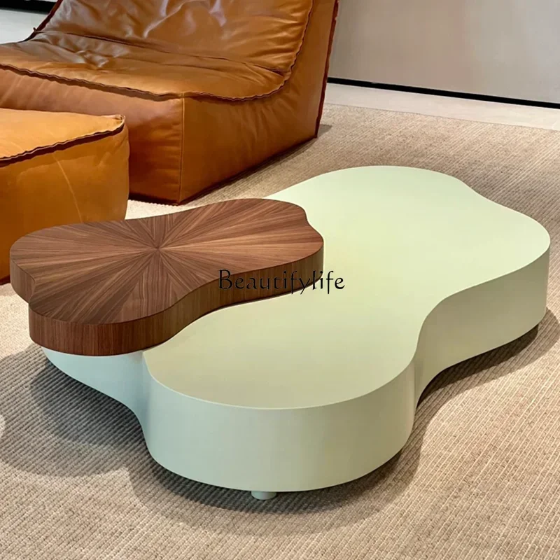 

LJYSimple Modern Black Walnut Irregular Multifunctional Coffee Table Coffee Table