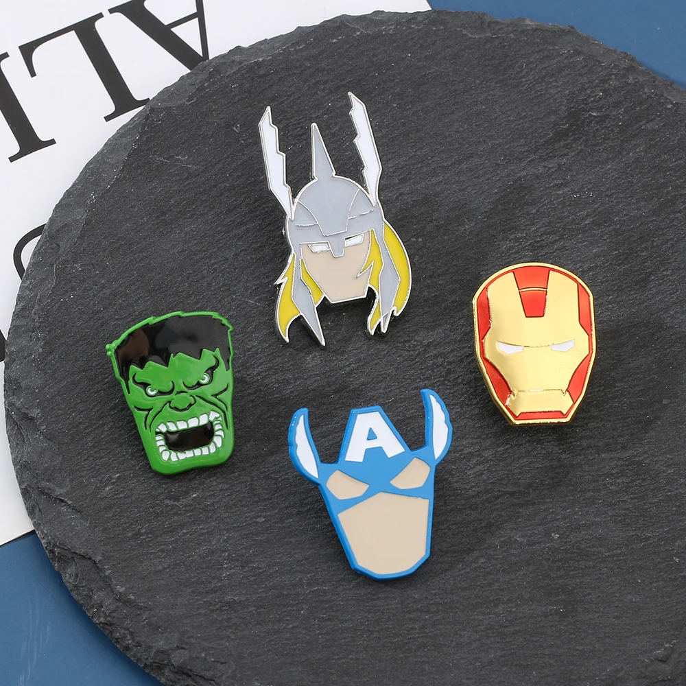 Marvel Movie Collection Enamel Brooch Avengers Superhero Backpack Jacket Pin Disney Fans Collect Badge Accessories Gifts