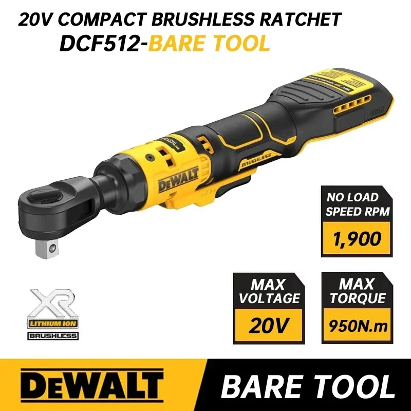 DEWALT DCF512 Cordless Ratchet Wrench Atomic Compact 20V Brushless 1/2 in. Engineered Variable Speed Control Ratchet Wrench