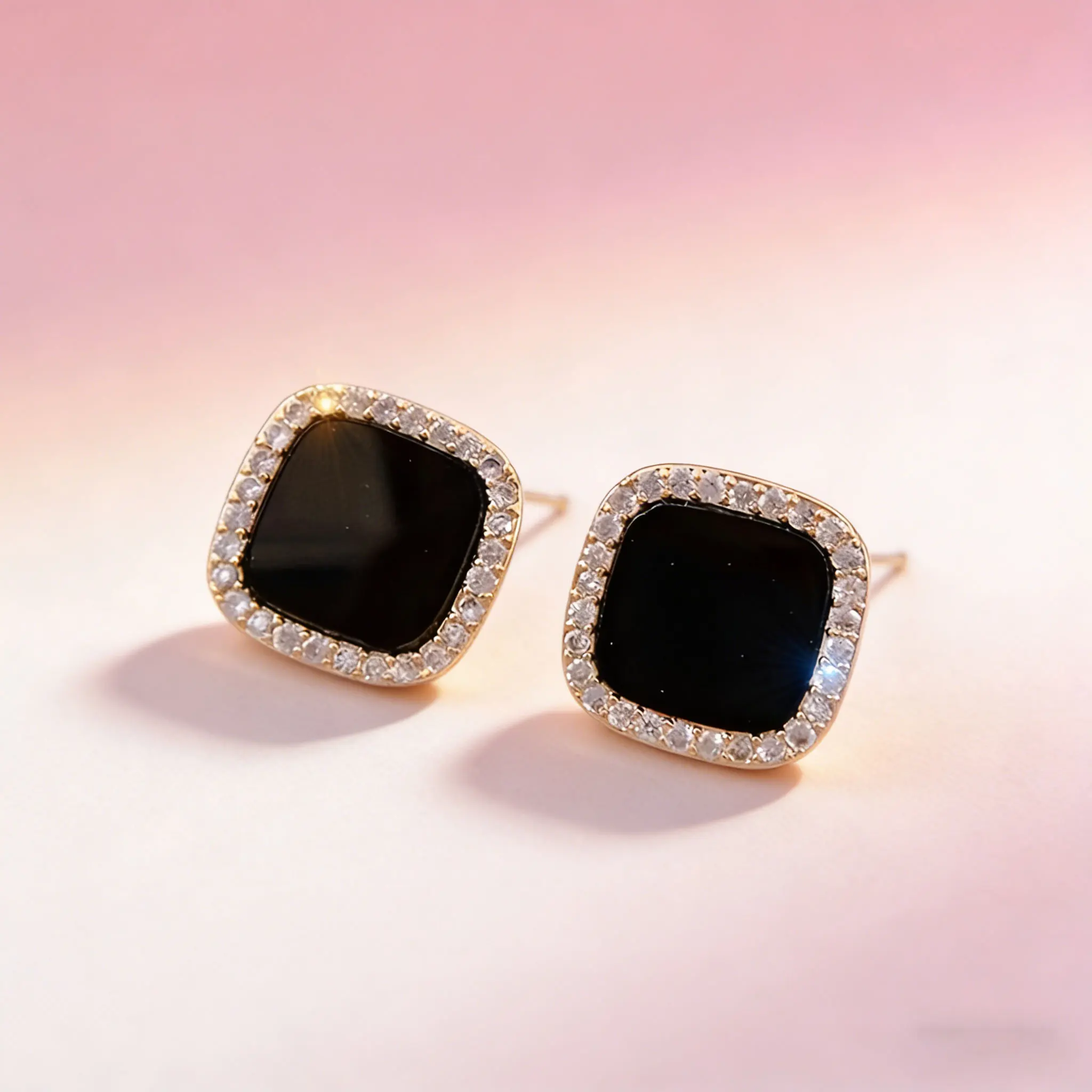 

Simple Square Earrings Stylish Rhinestone Inlaid Minimalist Design Daily Wear Fashion Jewelry for Her