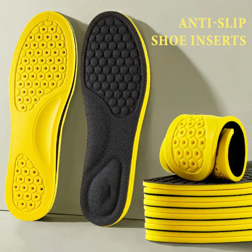 1 Pair Comfort Insoles with Arch Support Shock-Absorbing Breathable Shoe Inserts Cushioned Footbed for Sports Work Boots