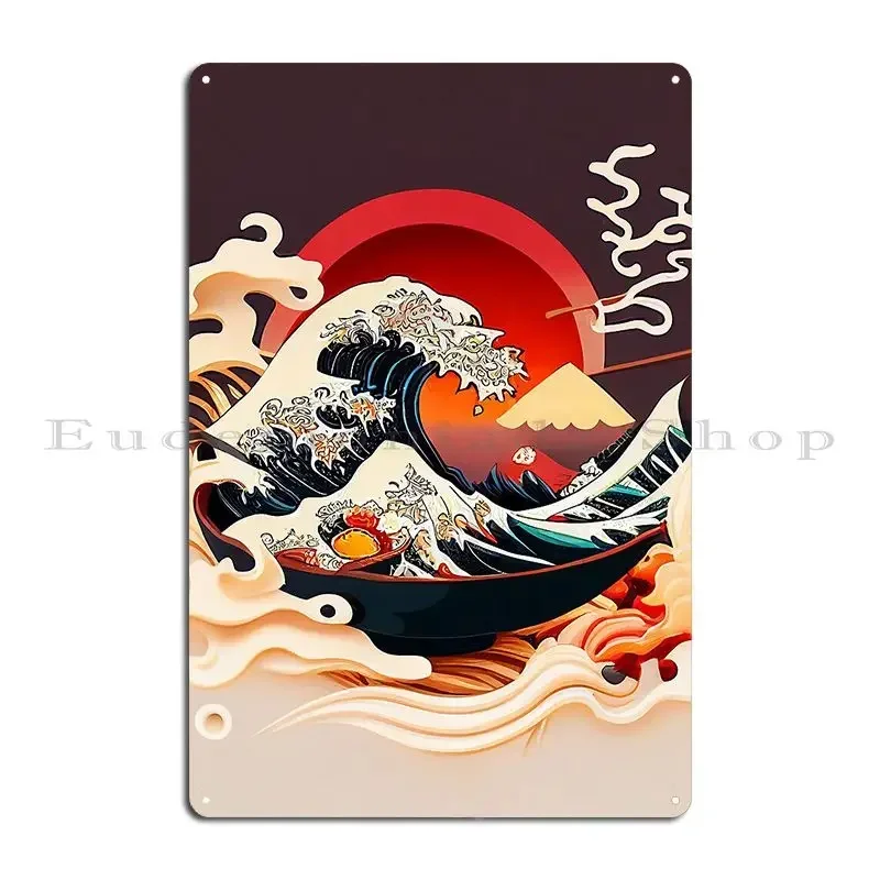 Bowl Wave Ramen Metal Plaque Poster Vintage Plaques Wall Mural Club Designs Tin Sign Poster