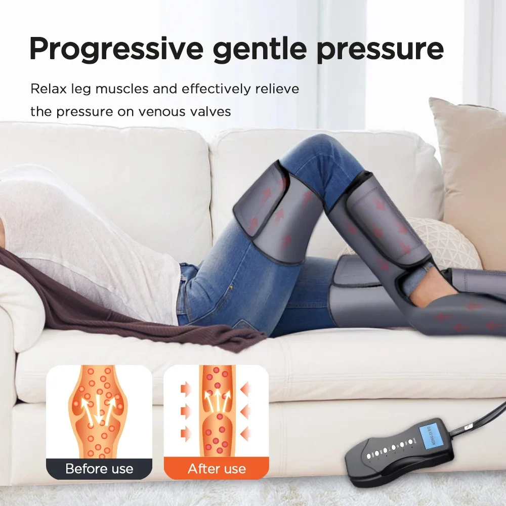 Air Wave Leg Massager Electric Thigh Calf Foot Massager Home Adjustable Massage Equipment With Controller Relax Leg Muscles