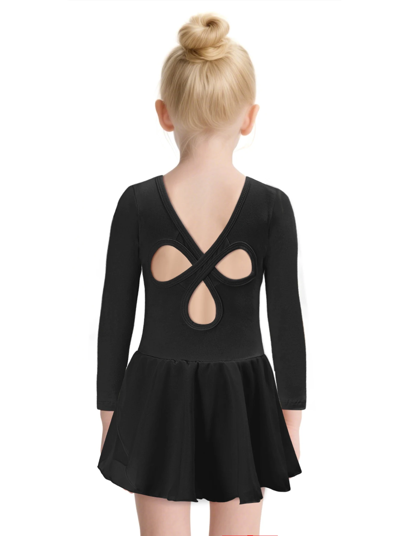 Body da balletto a maniche lunghe per ragazze Body da ballo per bambini con gonna tutù Abito da ballerina ginnastica