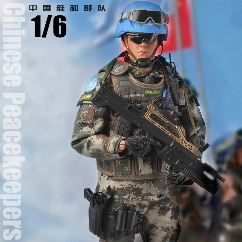 Żołnierz w skali 1/6 misja pokojowa chińskie siły stabilizacyjne zabawka Model wojskowy dla 12 "figurki akcesoria sceniczne