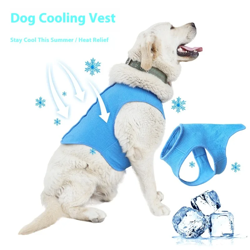 

‌Cooling Pet Vest Dogs Cats Summer Heat Relief Breathable Mesh Waistcoat UV Protection Dog Cooling Clothes Adjustable Straps