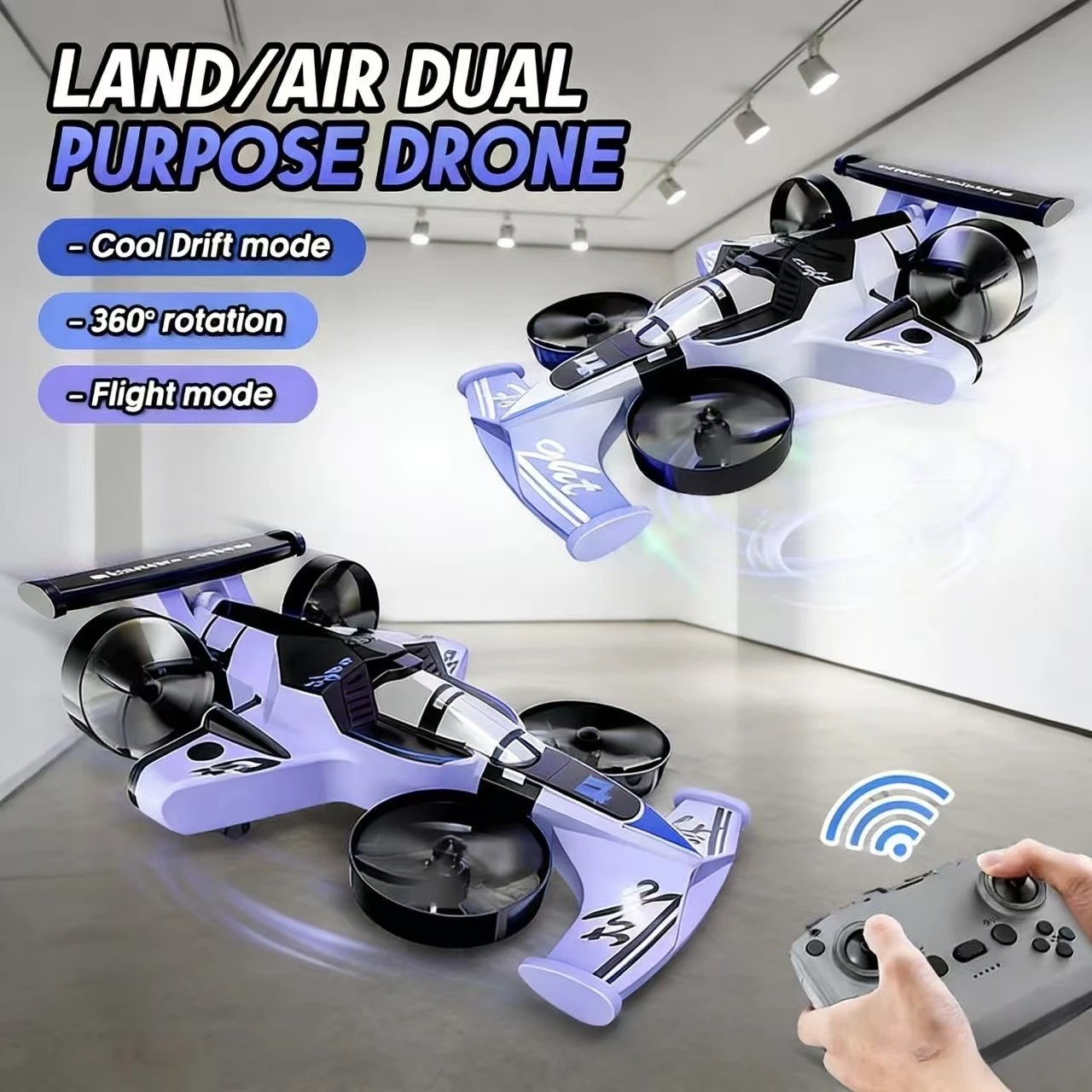 

Мини-Летающий автомобильный дрон 2 в 1, двухрежимный 4-осевой 2,4G, профессиональный гоночный радиоуправляемый автомобиль, детская внедорожная игрушка, подарок для всех возрастов