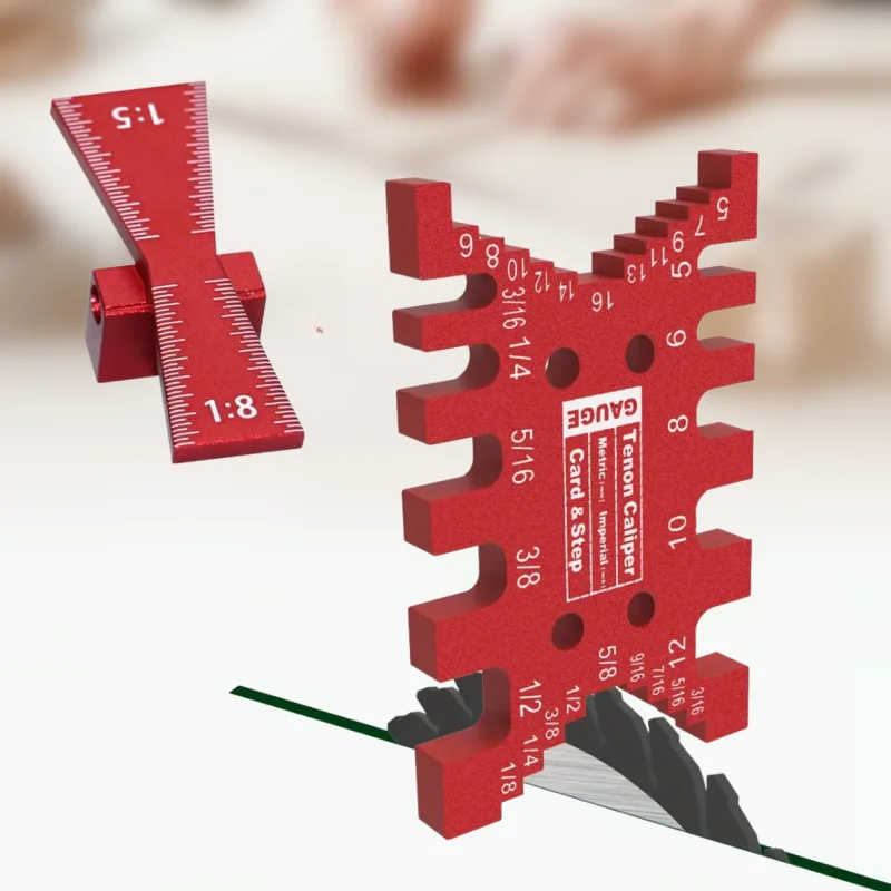 Aluminum Dovetail Marker and Tenon Gaps Gauge Dovetail Jig Carpentry Tools- Woodworking Precise Tenon Caliper and Dovetail Guide