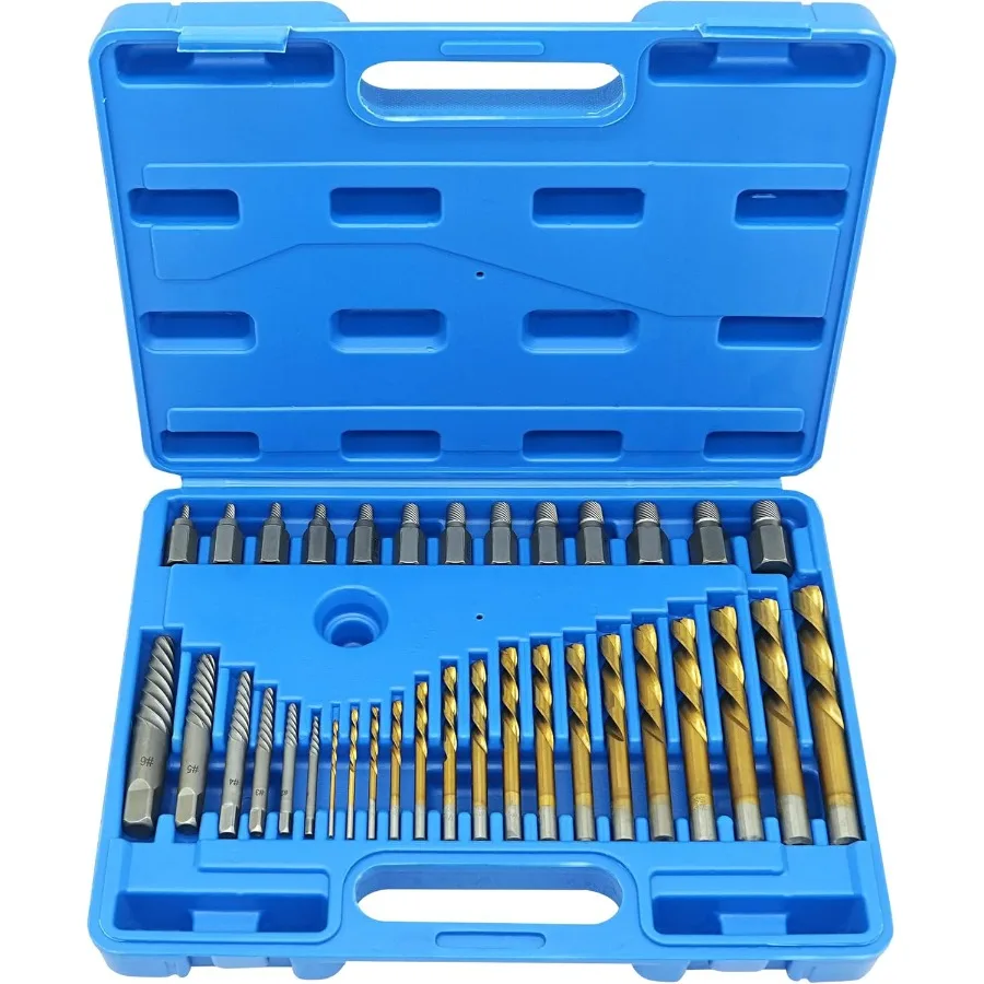 

Набор съемников болтов винтового съемника из 35 предметов для легкого удаления зачищенных поврежденных шпилек, ржавых болтов, гаек и винтов с