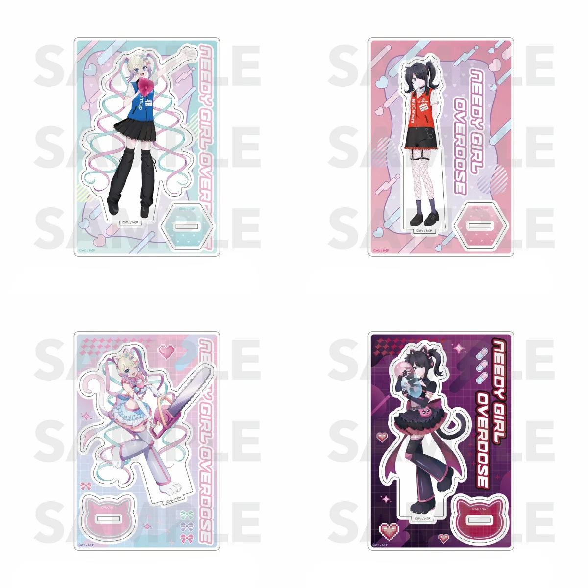 15CM Anime NEEDY GIRL OVERDOSE Acrylic Stand Keychain Model Cosplay Characters Ornament Accessories Goods Collection Gifts