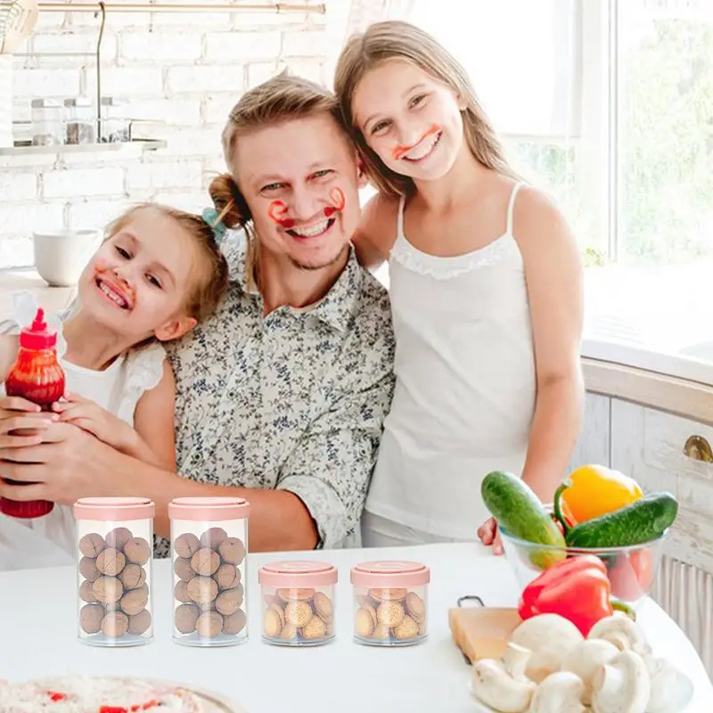 4pcs Airtight Food Storage Container Set For Flour Cereal Spaghetti Pasta Large Airtight Leakproof Dry Food Sugar Dispenser Jar