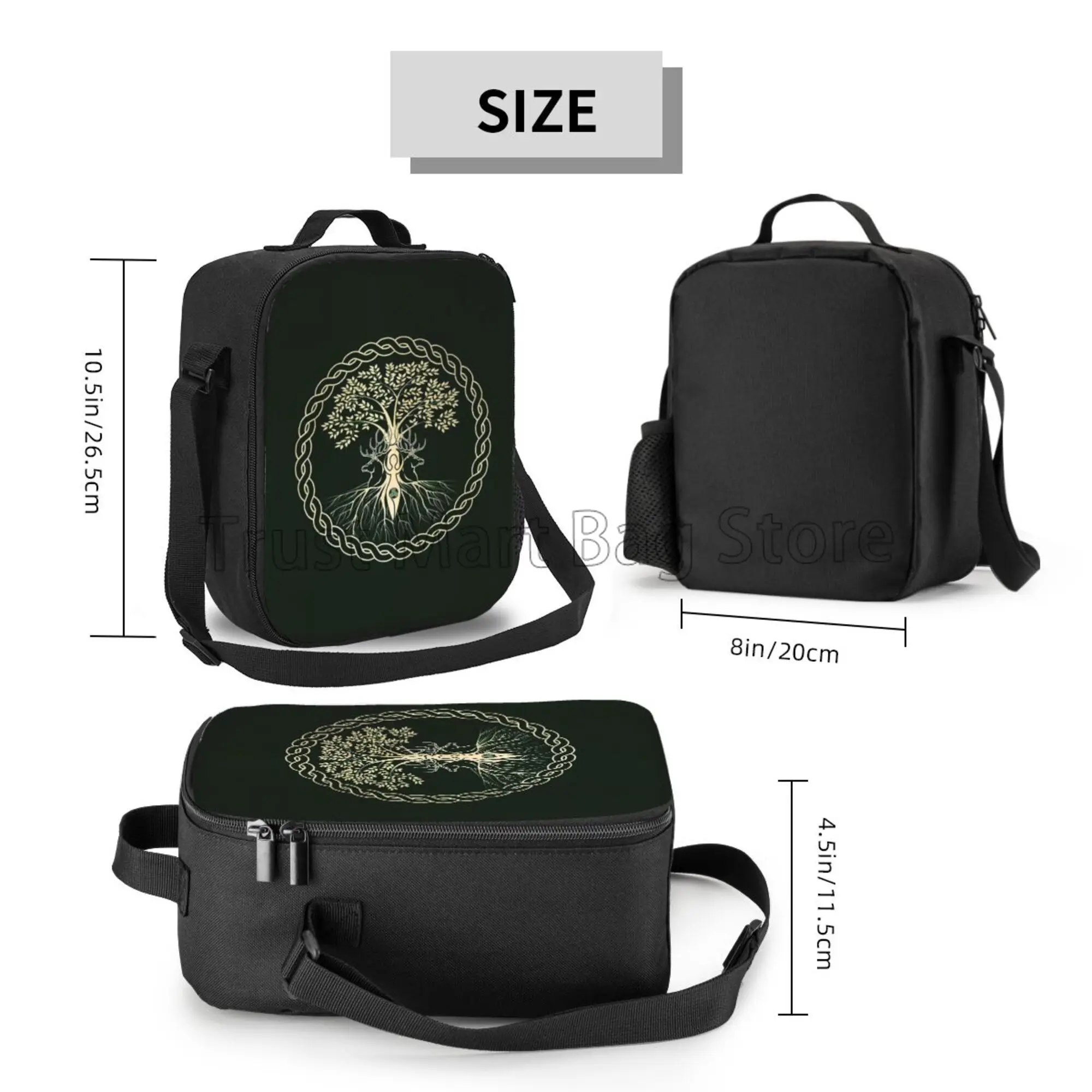 Norse Viking Goddess Wiccan Wicca Pagan Insulated Lunch Bag Reusable Thermal Food Container Cooler Pouch for School Work Picnic