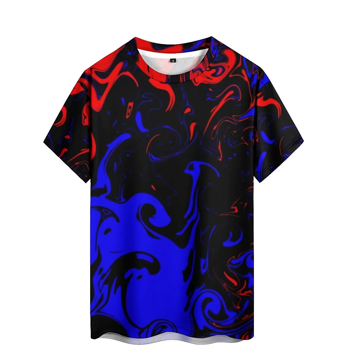 Sports Men's 3D Printed Short Sleeved T-shirt with Ethnic Style Design, Suitable for Gym Running, Breathable and Fast Drying Fab