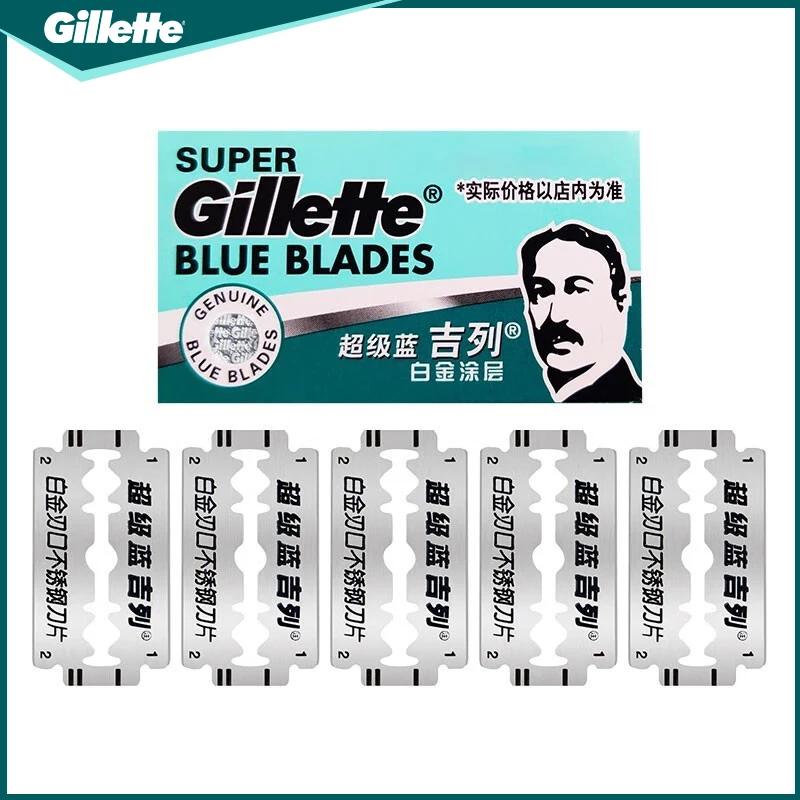 Gillette Super Blue Blades Żyletki z podwójną krawędzią Bezpieczne ostrza do golenia ze stali nierdzewnej