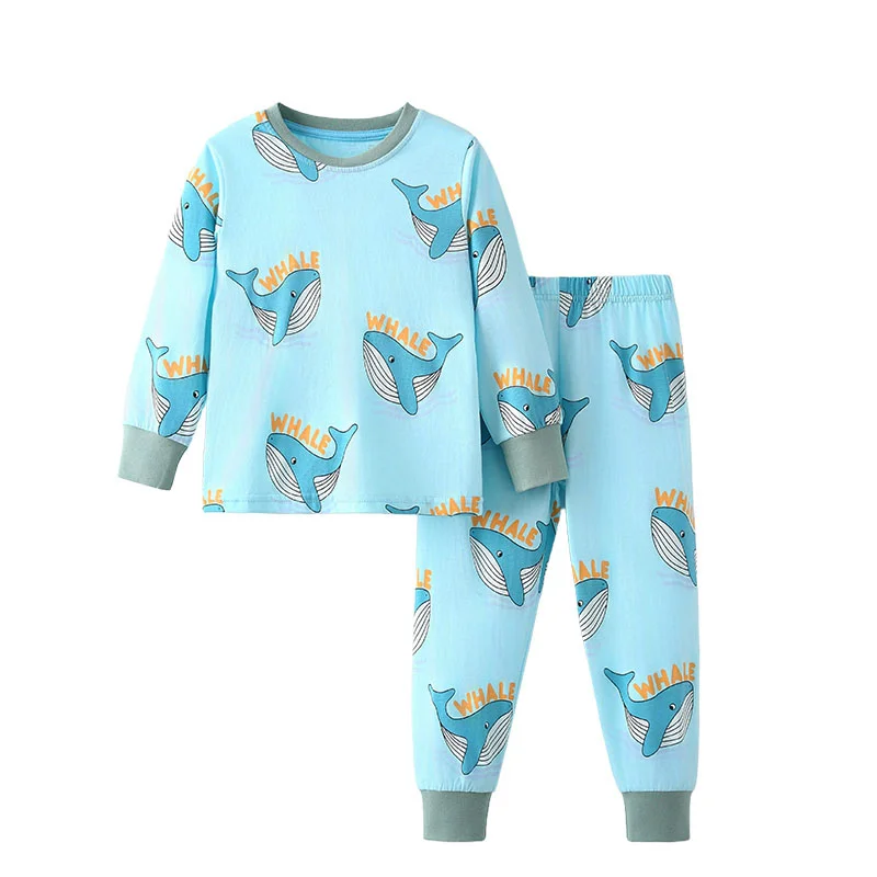 3-8T Whale Pyjamas Long Sleeve Home Clothes Animals Children's Girls Clothing Sets Autumn Spring Toddler Kids Costume Kids Suits