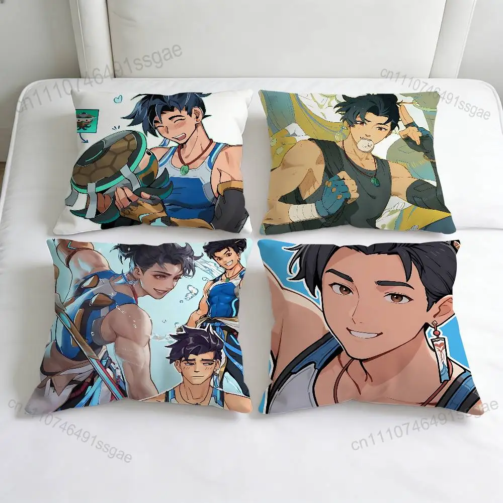 

O-Overwatch Wuyang Mizuki Square Pillow Cover Decorative Throw Pillow Case for Sofa Couch Bed Home Car Living Room Decoration