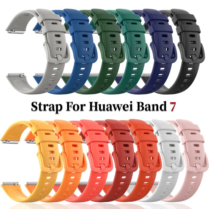 Soft Silicone Strap for Huawei Band 7 Strap Accessories Smart Replacement Watchband Wristband Correa Bracelet For Huawei Band 7