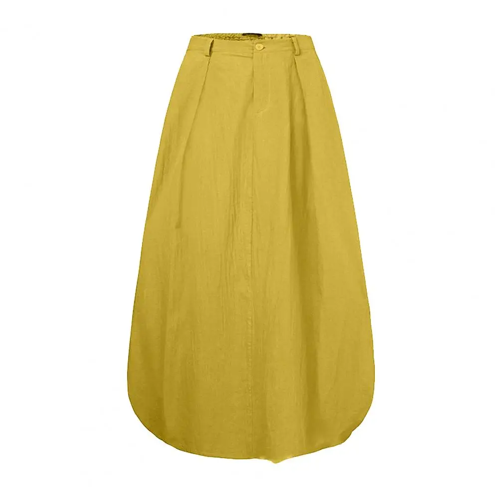 2022 Vintage Summer Skirts Women High Waist Solid Cotton Skirt Saia Female Beach Maxi Long Skirts Jupe Faldas