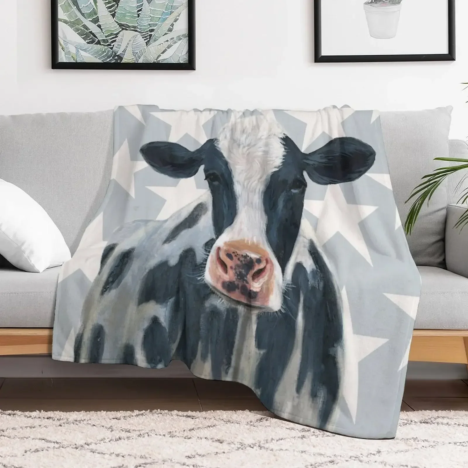 Patriotic Farm Cute Cow Pet Animal Lover Throw Blanket Luxury St Baby Soft Beds For Baby Blankets